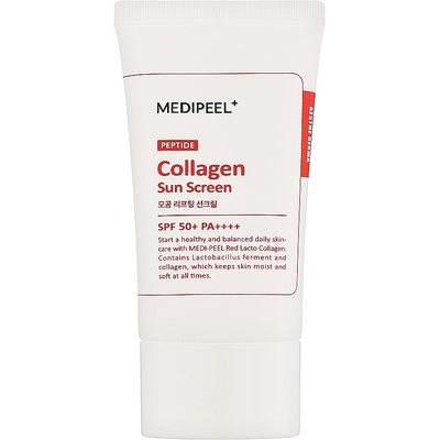 Солнцезащитный крем для сужения пор с коллагеном и пептидами MediPeel Red Lacto Peptide Collagen Pore Lifting Sun Cream SPF 50+ PA++++