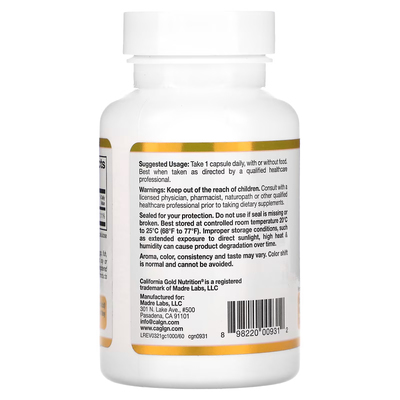 Gold C / Вітамін C класу USP, California Gold Nutrition, 1000 мг, 60 вегетаріанських капсул