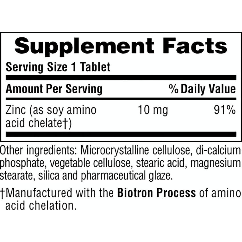 Цинк / Zinc, Nature's Plus, 10 мг, 90 таблеток