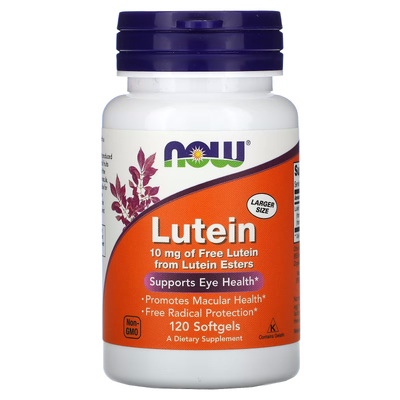 Лютеїн / Lutein, Now Foods, 10 мг, 120 гелевих капсул