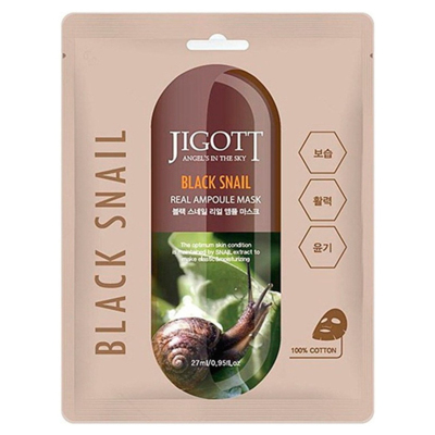 Ампульная маска «Черная улитка» Jigott Black Snail Real Ampoule Mask
