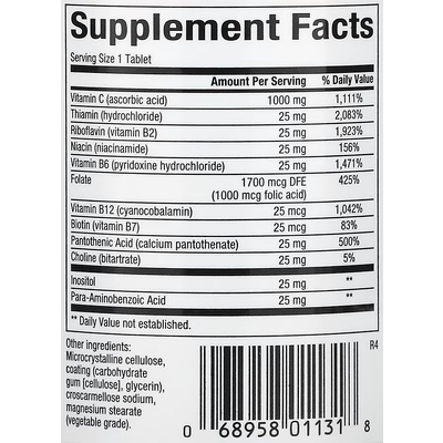 Стрес B формула с витамином C / Stress B Formula, Natural Factors, 1000 мг, 90 таблеток