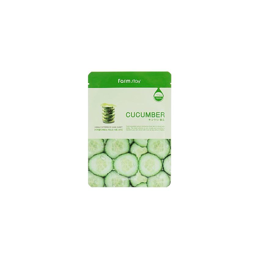 Тканевая маска с натуральным экстрактом огурца Farmstay Visible Difference Mask Sheet