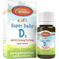 Рідкий вітамін D3 для дітей / Kid's Super Daily D3, Carlson Labs, 10 мкг, 10.3 мл