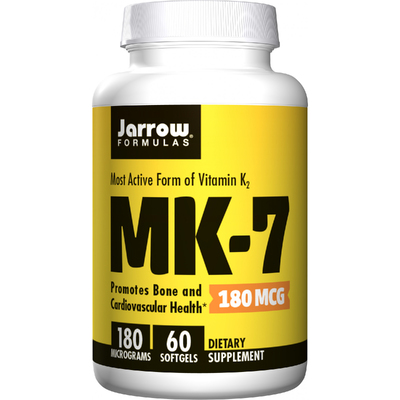 Найактивніша форма MK-7 вітаміну K2 / MK-7 Most Active Form of Vitamin K2, Jarrow Formulas, 180 мкг, 60 гелевих капсул