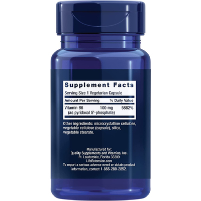 Пиридоксаль 5'-фосфат в капсулах / Pyridoxal 5'-Phosphate Caps, Life Extension, 100 мг, 60 капсул