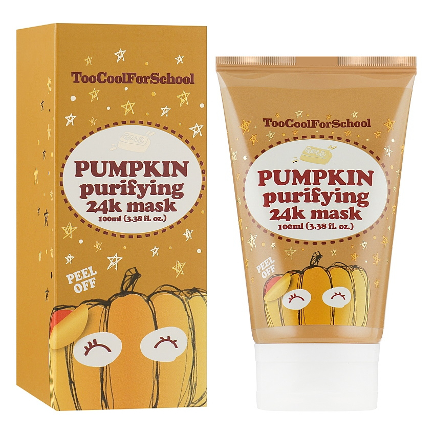 Маска для лица с коллоидным золотом Too Cool For School Pumpkin Purifying 24k Mask