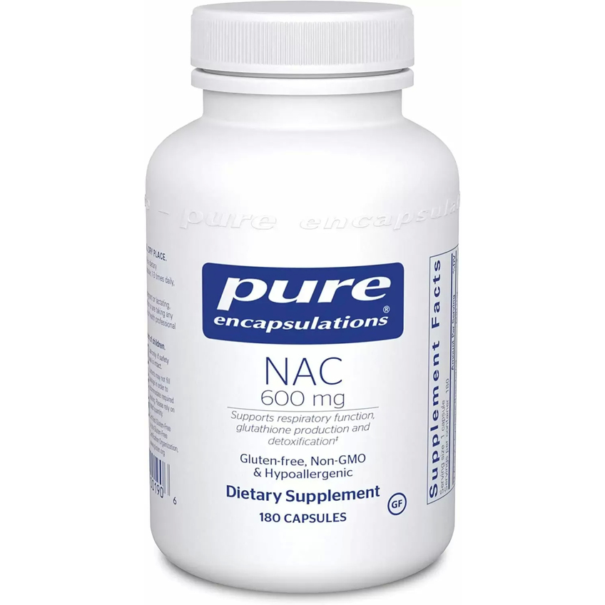 N-ацетилцистеин / NAC, Pure Encapsulations, 600 мг, 180 капсул