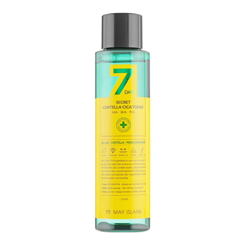 Тонер для лица с экстрактом азиатской центели May Island 7 Days Secret Centella Cica Toner