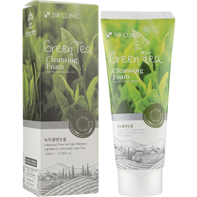 Пенка для умывания с экстрактом зелёного чая 3W Clinic Green Tea Cleansing Foam