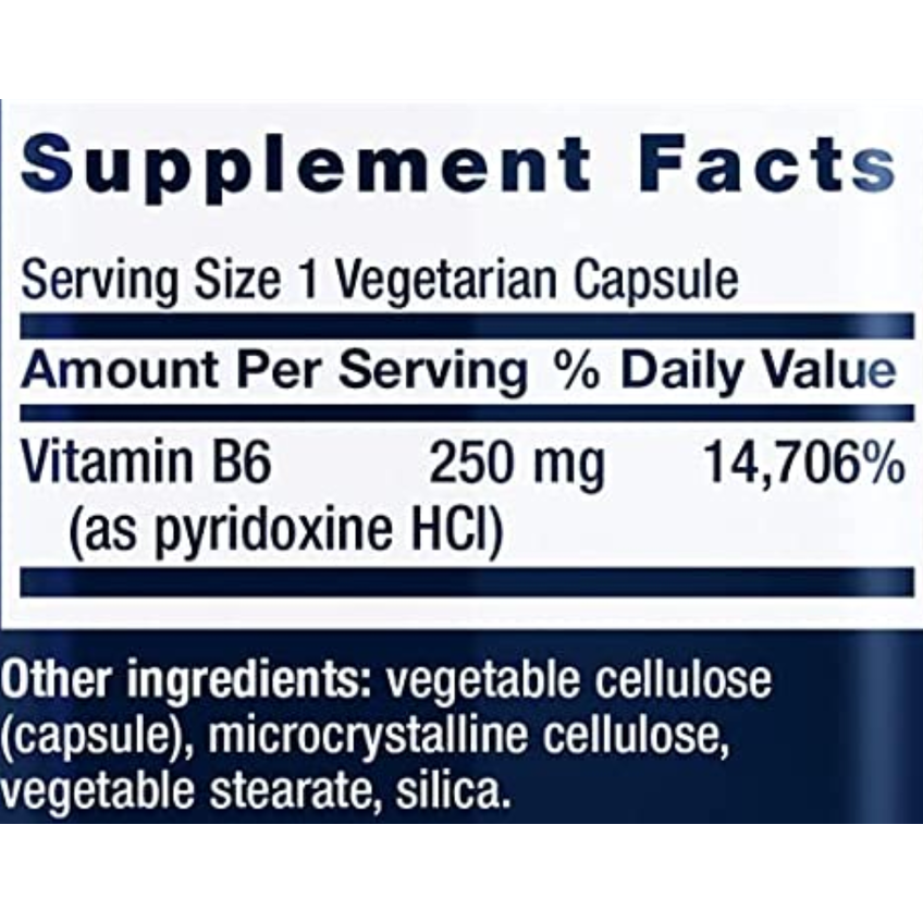 Вітамін B6 / Vitamin B6, Life Extension, 250 мг, 100 капсул