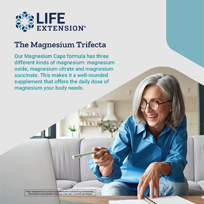Магній / Magnesium Caps, Life Extension, 500 мг, 100 капсул