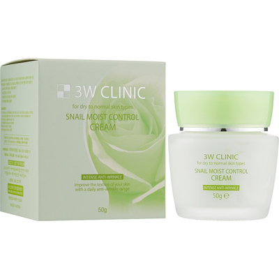 Крем для лица увлажняющий с муцином улитки 3W Clinic Snail Moist Control Cream