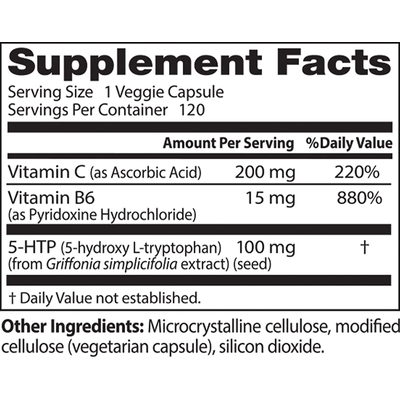 5-гидрокситриптофан обогащен витаминами B6 и C / 5-HTP Enhanced with Vitamins B6 & C, Doctor's Best, 100 мг, 120 капсул