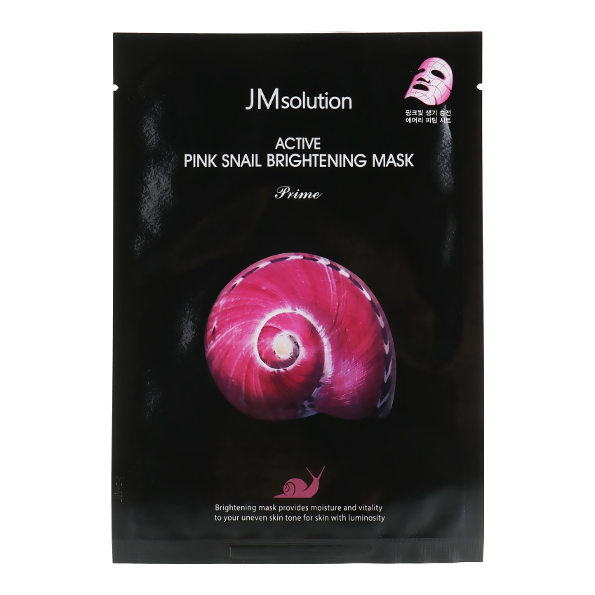 Тканинна маска з муцином равлика JMsolution Active Pink Snail Brightening Mask Prime