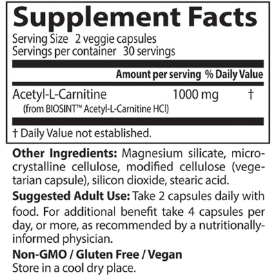 Ацетил-L-карнитин с карнитинами / Acetyl-L-Carnitine with Biosint Carnitines, Doctor's Best, 500 мг, 60 капсул