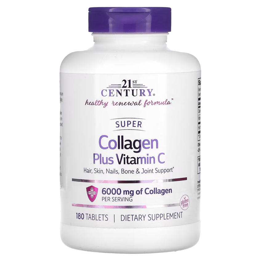 Суперколлаген с витамином C / Super Collagen Plus Vitamin C, 21st Century, 1000 мг, 180 таблеток