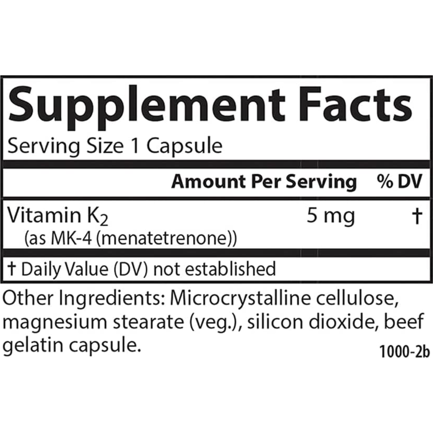 Витамин K2 / Vitamin K2, Carlson Labs, 5 мг, 60 капсул