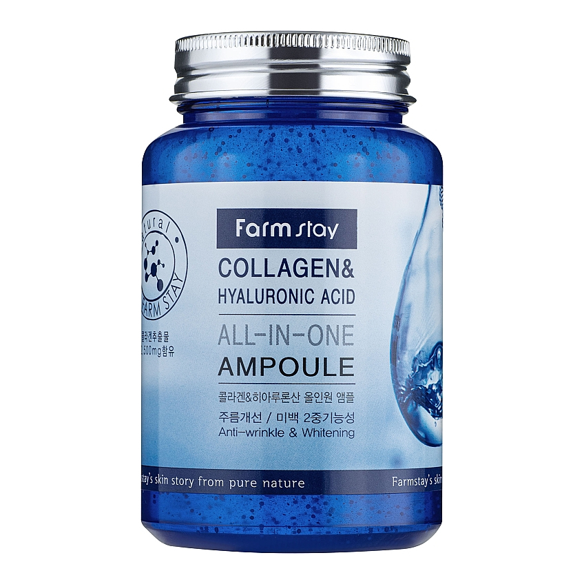 Ампульная сыворотка с коллагеном и гиалуроновой кислотой FarmStay Collagen & Hyaluronic Acid All-In-One Ampoule
