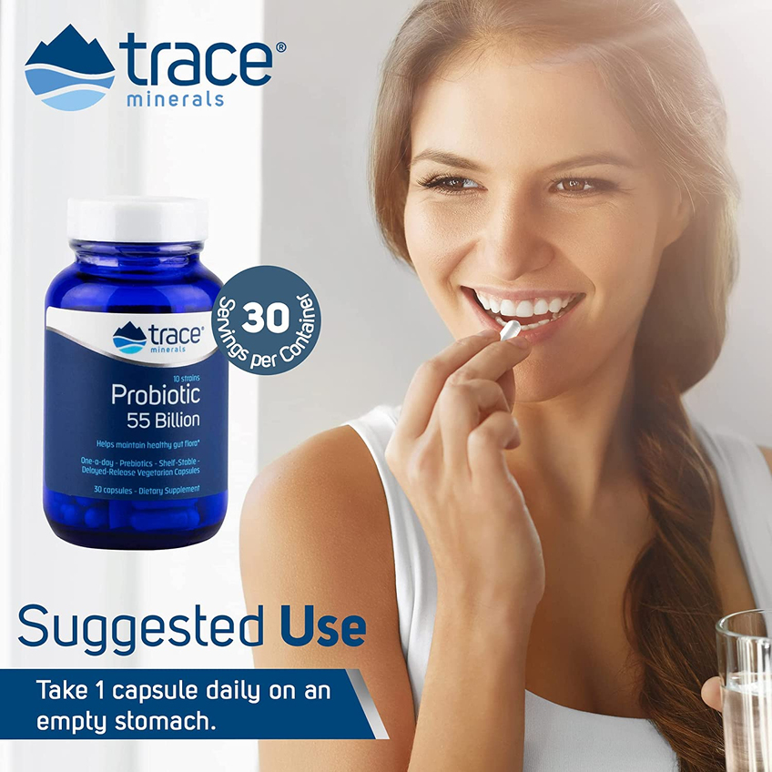 Пробиотики 55 млрд / Probiotic 55 Billion, Trace Minerals Research, 30 капсул