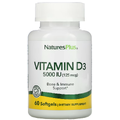 Витамин D3 / Vitamin D3, Nature's Plus, 125 мкг, 60 гелевых капсул