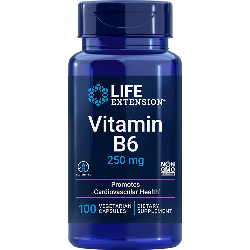 Вітамін B6 / Vitamin B6, Life Extension, 250 мг, 100 капсул