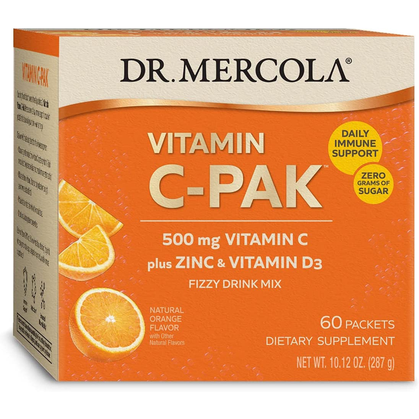 Витамин С + цинк и витамин D3 / Vitamin C + Zinc & Vitamin D3, Dr. Mercola, 60 пакетиков