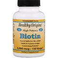 Биотин / Biotin, Healthy Origins, 5000 мг, 150 капсул