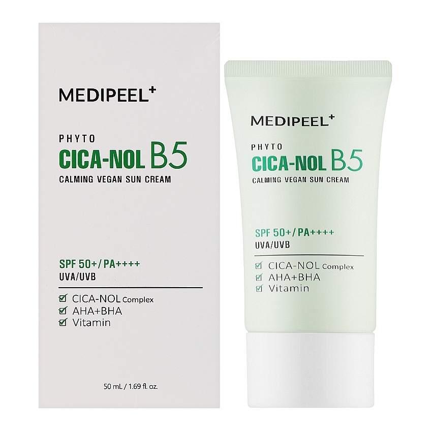 Успокаивающий солнцезащитный крем для лица Medi Peel Phyto Cica-Nol B5 Calming Vegan Sun Cream SPF 50+ PA++++