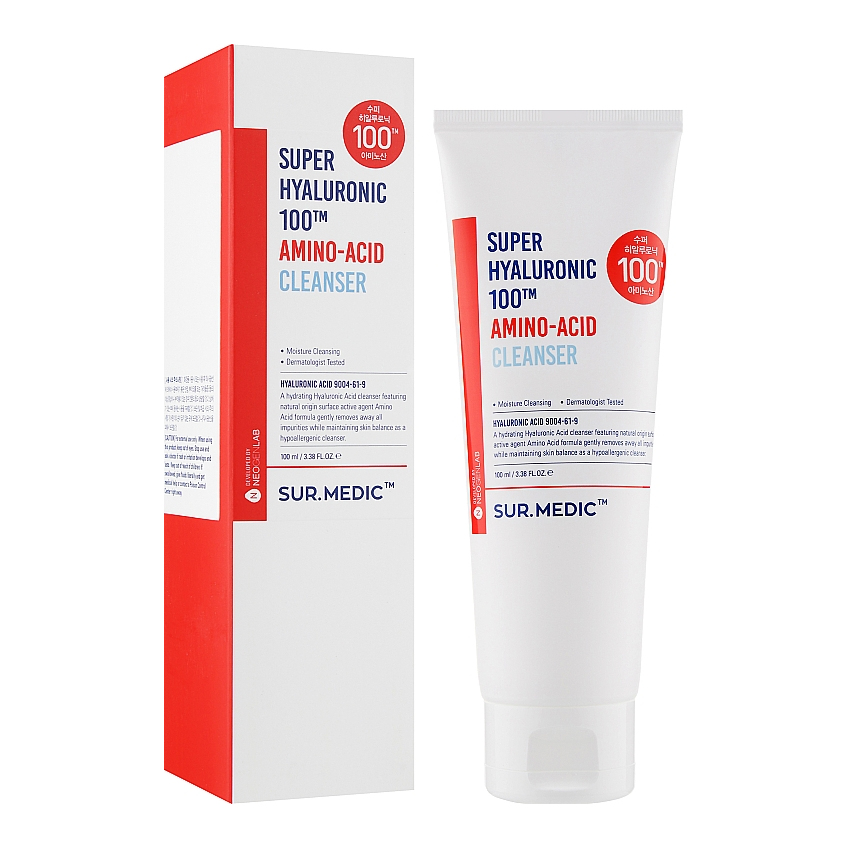 Пенка для очистки Neogen Sur.Medic+ Super Hyaluronic 100TM Amino Acid Cleanser