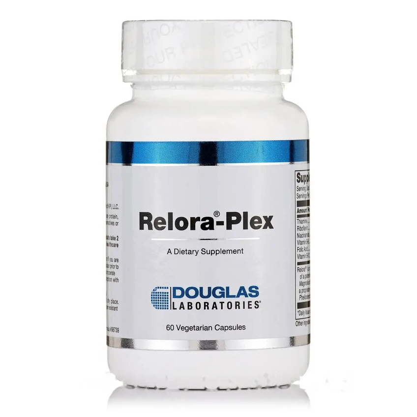 Поддержка настроения и психики во время стресса, контроль веса / Relora-Plex (Supports Mood, Mental Functioning During Stress, and Weight Management), Douglas Laboratories, 250 мг, 60 вегетарианских капсул
