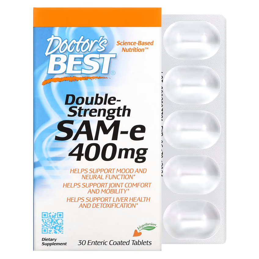 Подвійна сила SAM-e, Doctor's Best, 400 мг, 30 таблеток