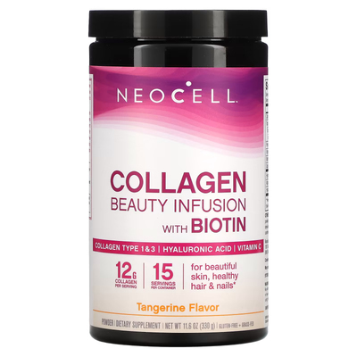 Колагенова суміш з біотином зі смаком мандарину / Collagen Beauty Infusion, Neocell, 330 г