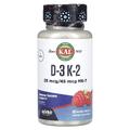D-3 і K-2 (MK-7) зі смаком червоної малини / D-3 K-2 Red Raspberry, KAL, 25 мкг + 45 мкг, 60 мікротаблеток