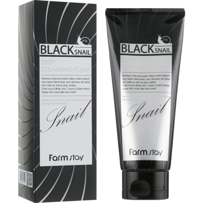 Пенка для лица с муцином черной улитки FarmStay Black Snail Deep Cleansing Foam