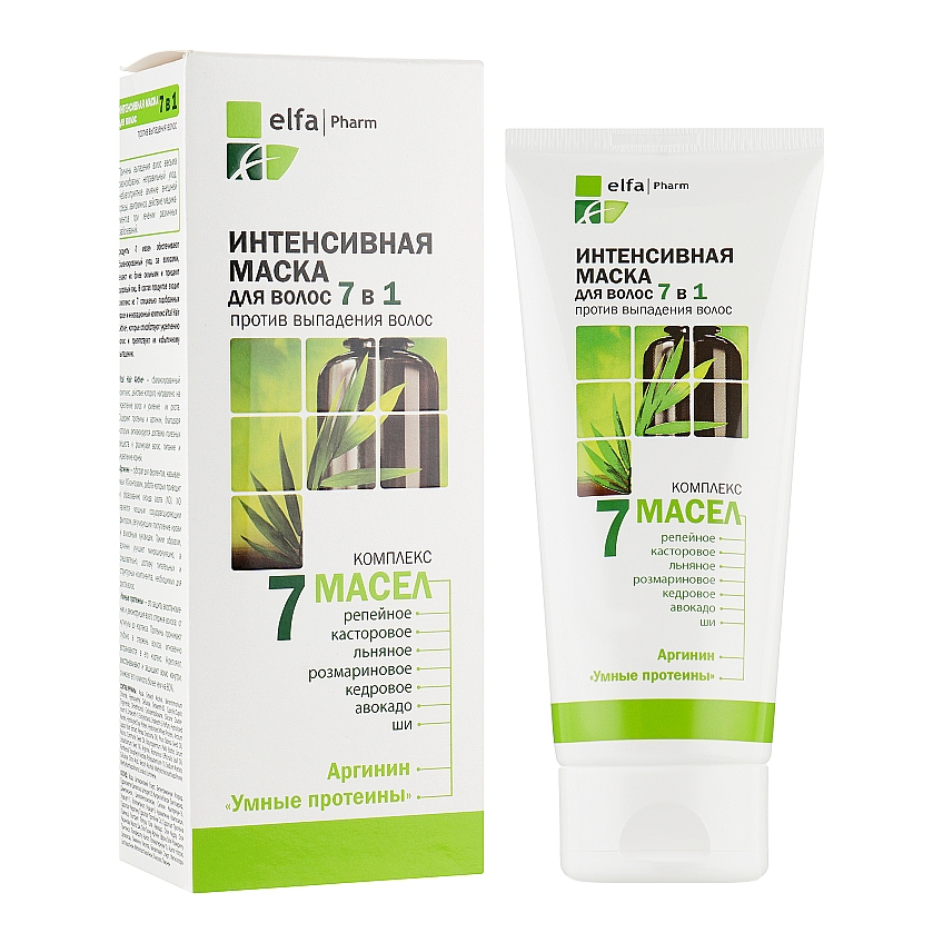Інтенсивна маска для волосся «7 масел» 7 в 1 Elfa Pharm