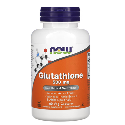 Глутатион / Glutathione, Now Foods, 500 мг, 60 вегетарианских капсул