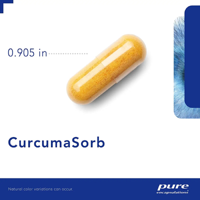 Фитосомы куркумина c высокой биологической доступностью / CurcumaSorb, Pure Encapsulations, 250 мг, 180 капсул