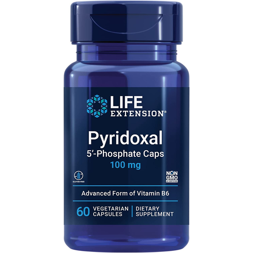 Пиридоксаль 5'-фосфат в капсулах / Pyridoxal 5'-Phosphate Caps, Life Extension, 100 мг, 60 капсул