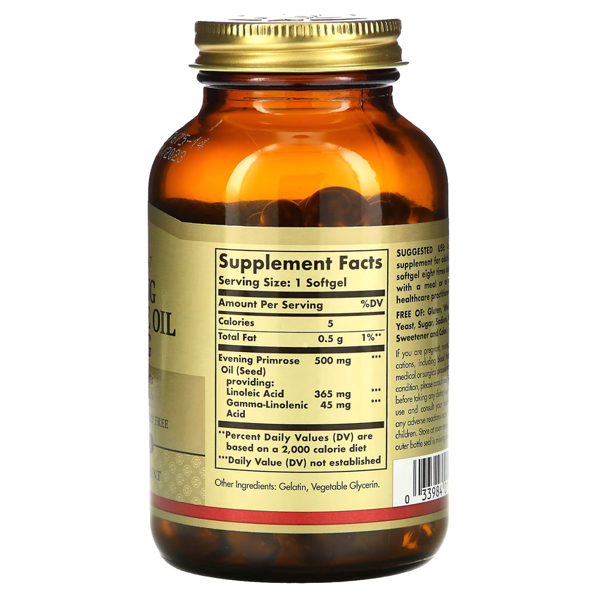 Масло примулы вечерней / Evening Primrose Oil, Solgar, 500 мг, 180 гелевых капсул