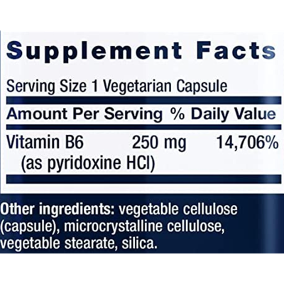 Вітамін B6 / Vitamin B6, Life Extension, 250 мг, 100 капсул