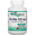 Бичача жовч / Ox Bile, Nutricology, 125 мг, 180 капсул