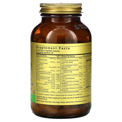 Мультивитамины и хелатные формы минералов «Формула VM-75» / Multiple Vitamins with Chelated Minerals «Formula VM-75, Solgar, 120 вегетарианских капсул