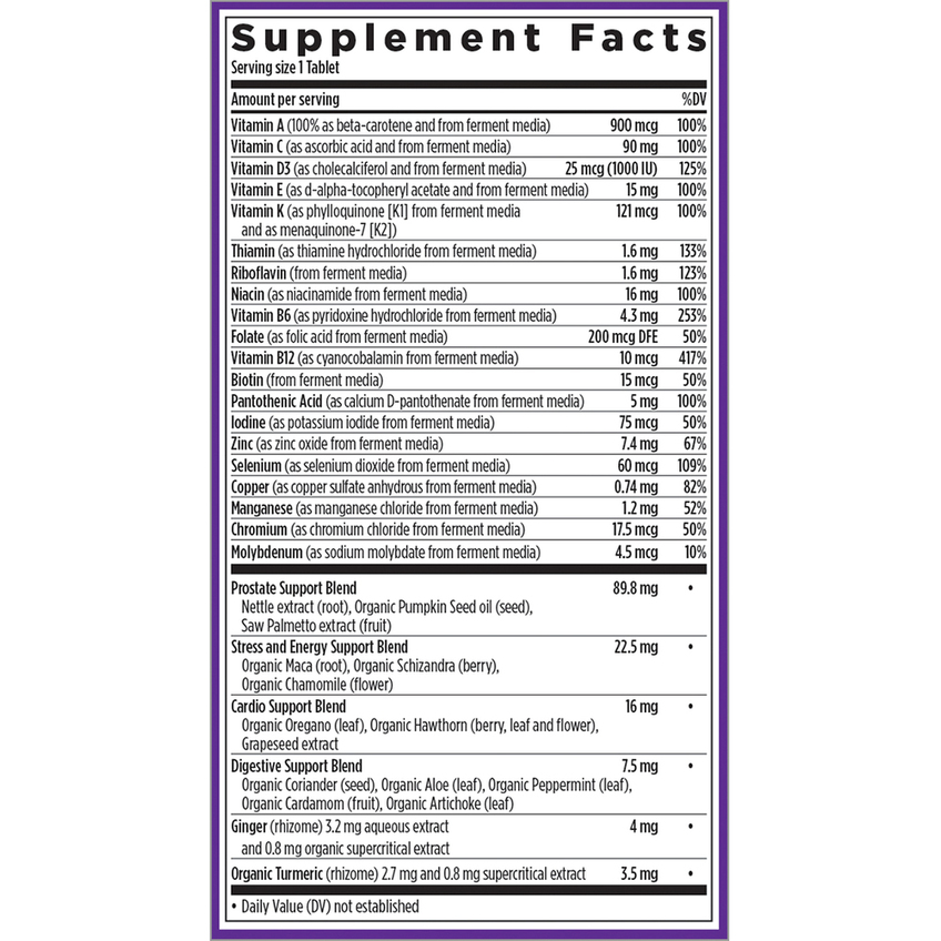 Щоденна мультивітамінна добавка для чоловіків / Every Man's One Daily 40+ Multivitamin, New Chapter, 72 таблетки