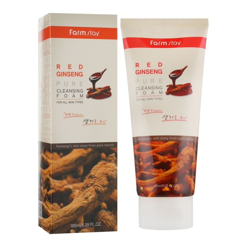 Пенка с экстрактом красного женьшеня Farmstay Red Ginseng Pure Cleansing Foam