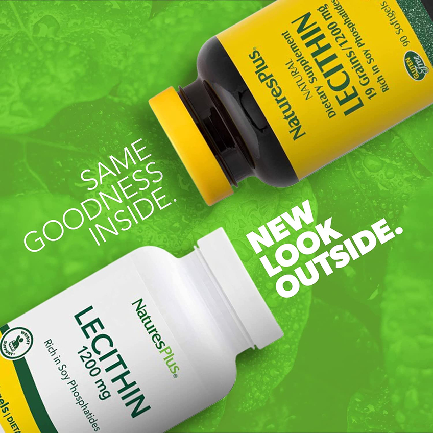 Лецитин / Lecithin, Nature's Plus, 1200 мг, 90 гелевых капсул