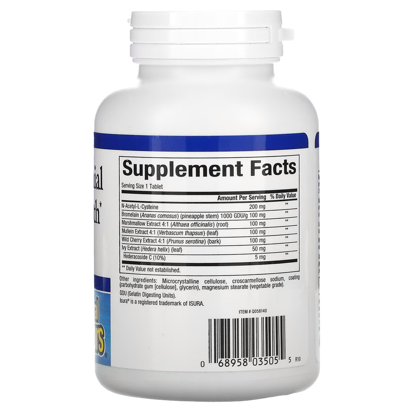 Здоровье легких, бронхов и носа / Lung, Bronchial & Sinus Health, Natural Factors, 90 таблеток