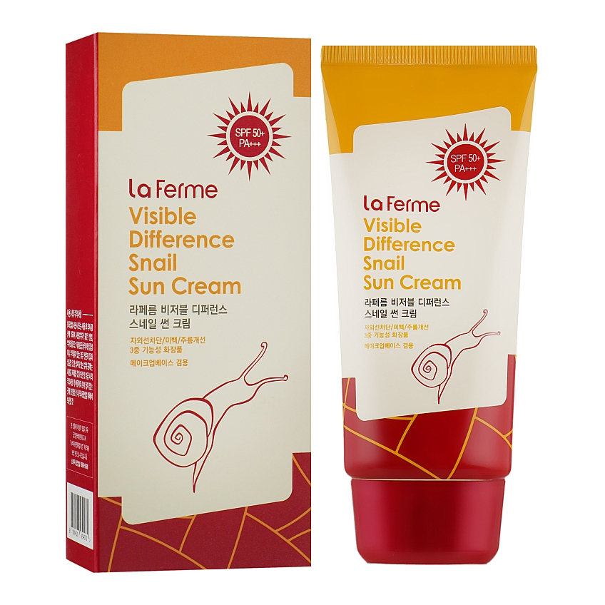 Солнцезащитный крем с экстрактом улитки FarmStay Visible Difference Snail Sun Cream SPF 50+ PA+++