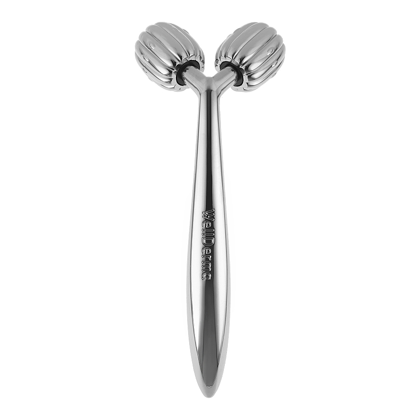 Роликовый массажер для лица Wellderma Face Lifting Dark Silver Roller