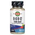 Витамин B6 + B12 + фолиевая кислота (B9) со вкусом ягоды / B-6 B-12 Folic Acid (B-9), Berry, KAL, 60 микротаблеток